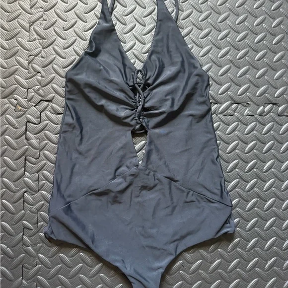 Acacia Swimwear Kokomo Black Cutout One-Piece small NWOT